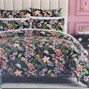 NEW 3pc Christian Lacroix KING Duvet Cover Shams Set Cotton Garden Floral